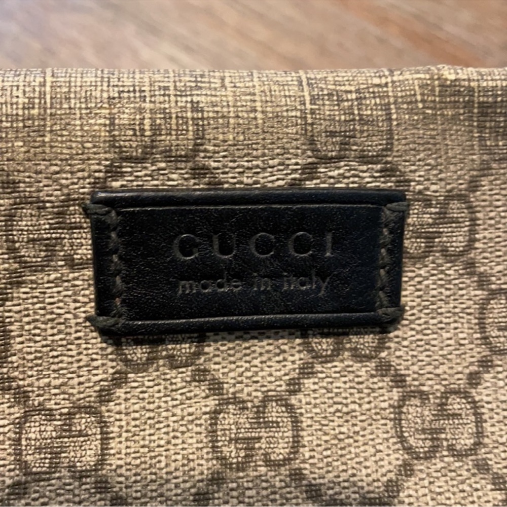 Gucci toiletry bag black beige chrome zipper - Picture 5 of 11